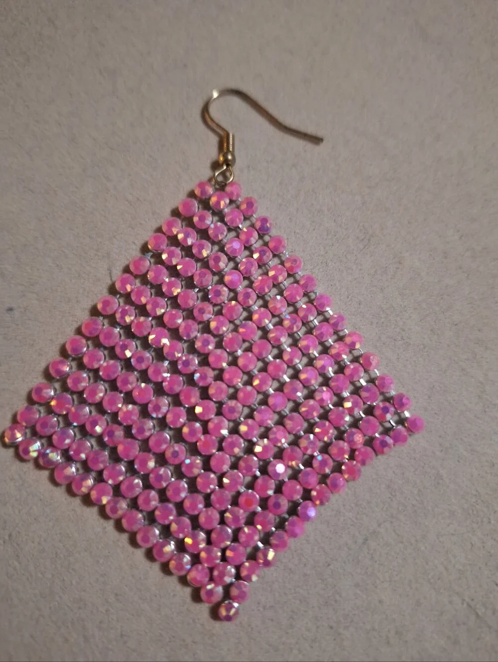 Pink Mesh Drop Earrings